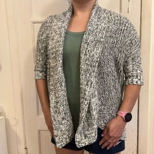 Express knit short sleeve open sweater